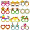 24 Pieces Mexican Fiesta Paper Party Glasses, 12 Designs with 2 Each - Fun Taco, Sombrero, Piñata, Cactus, and Maraca Eyeglasses for Cinco de Mayo, Mexican Birthday Party Favors, and Photo Booth Props
